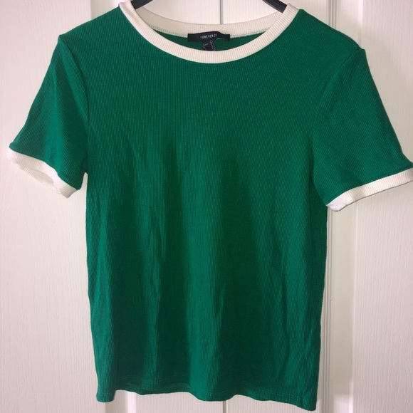 Ribbed t-shirt with white trim (M) - Picture 1 of 2
